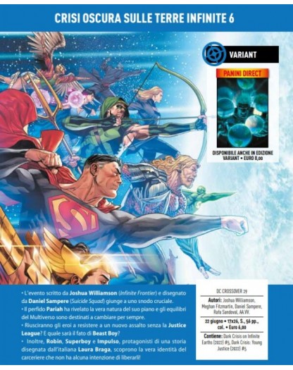 Crisi Oscura sulle Terre Infinite 6 – Variant – DC Crossover 29 – Panini Comics – Italiano