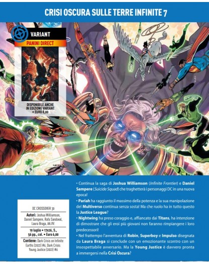 Crisi Oscura sulle Terre Infinite 7 – Variant – DC Crossover 30 – Panini Comics – Italiano
