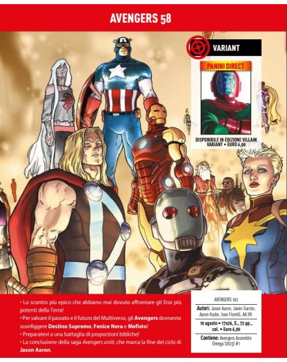 Avengers 58 – Villain Variant Alex Ross – I Vendicatori 162 – Panini Comics – Italiano