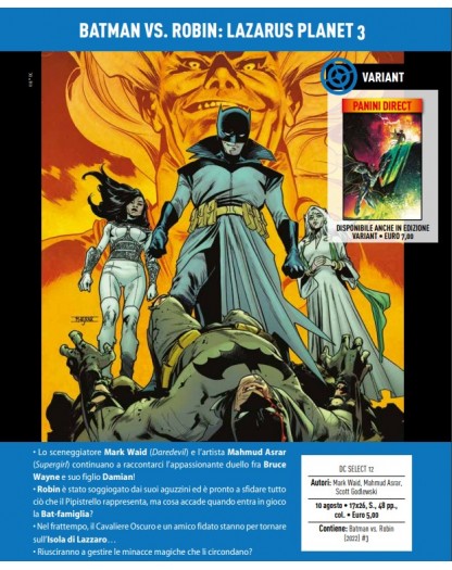 Batman Vs. Robin – Lazarus Planet 3 – DC Select 12 – Panini Comics – Italiano