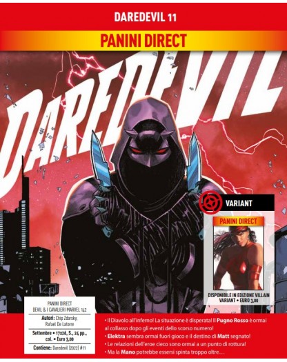 Daredevil 11 – Devil & I Cavalieri Marvel 142 – Panini Comics – Italiano