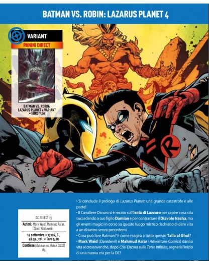 Batman Vs. Robin – Lazarus Planet 4 – Variant – DC Select 13 – Panini Comics – Italiano