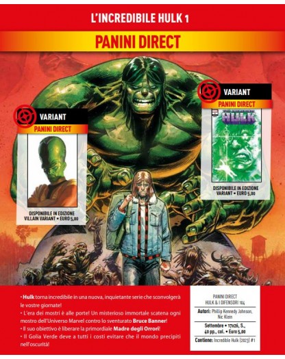 L’Incredibile Hulk 1 – Villain Variant Alex Ross – Hulk e i Difensori 104 – Panini Comics – Italiano