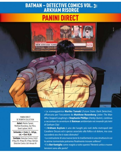 Batman – Detective Comics Vol. 3 – Arkham Risorge – DC Rebirth Collection – Panini Comics – Italiano