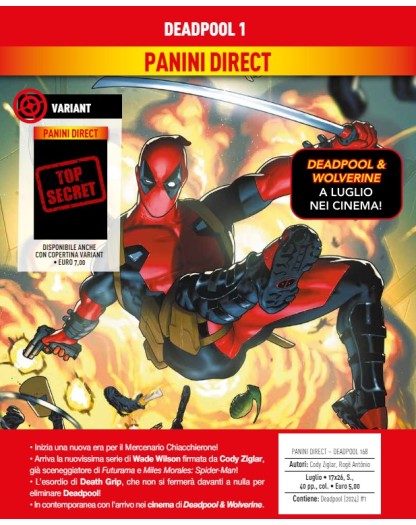 Deadpool 1 (168) – Variant – Panini Comics – Italiano